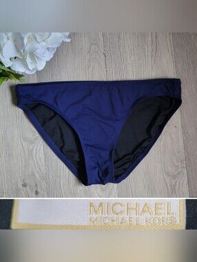 Michael Kors Navy Blue Swimsuit Bikini Bottoms, Women's Small